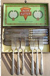 old vintage Keen Kutter Silverware w Wood box
