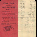 old vintage 1940s STAR FENCE WIRE Notebook used
