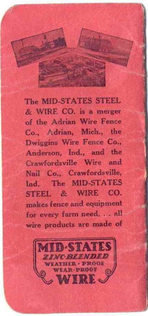 old vintage 1940s STAR FENCE WIRE Notebook used
