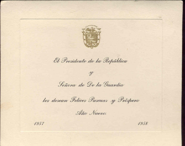 old vintage 1957 1958 Invitation Card Spanish