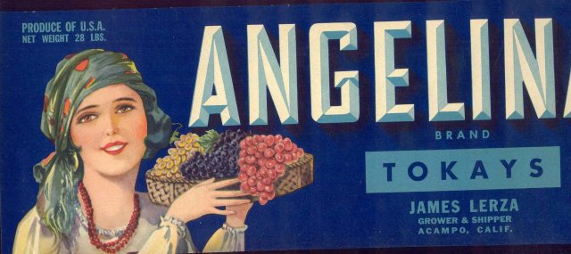 Angelina Grape Crate Label