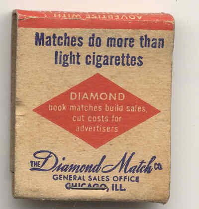 old vintage NYC DIAMOND MATCHBOOK used