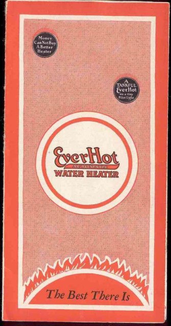 old vintage EVERHOT WATER HEATER booklet