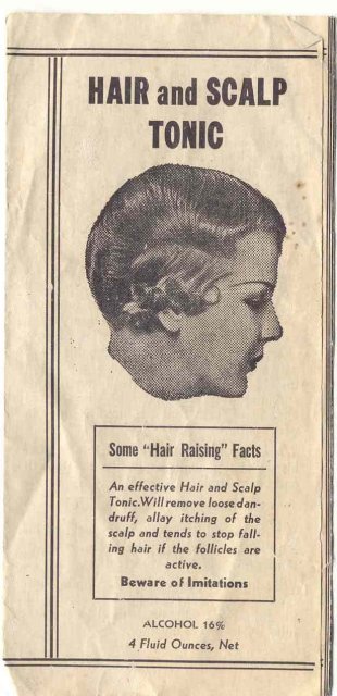 old vintage Hair Tonic Ad Pamphlet