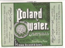 Hiram Walker Poland Water Label 1930s