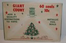 old vintage 1960s GIANT FOIL XMAS SEALS in Original Envelope Sealed
