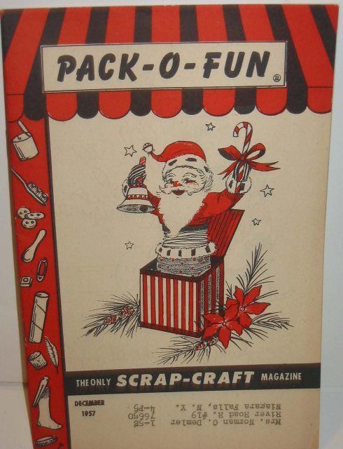 old vintage 1957 CHRISTMAS CRAFT Magazine ~ pack o fun scrap