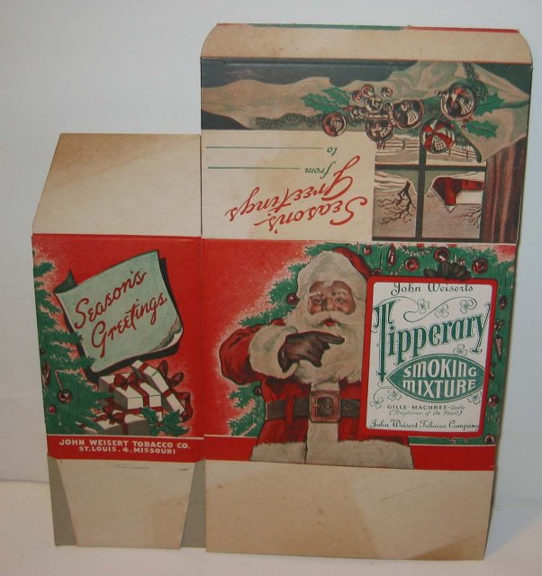 old vintage 1940s TIPPERARY TOBACCO SANTA CLAUS BOX
