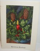 old vintage christmas FLOWER Xmas Card
