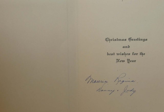 old vintage christmas FLOWER Xmas Card