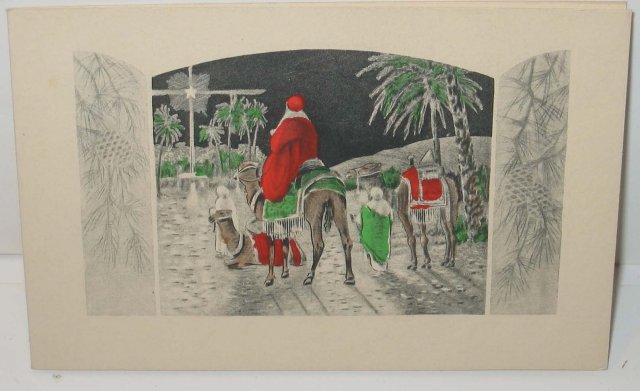 old vintage THREE WISEMEN HOLIDAY CHRISTMAS CARD