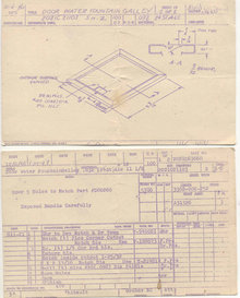 old vintage Water Fountain Schematic Card