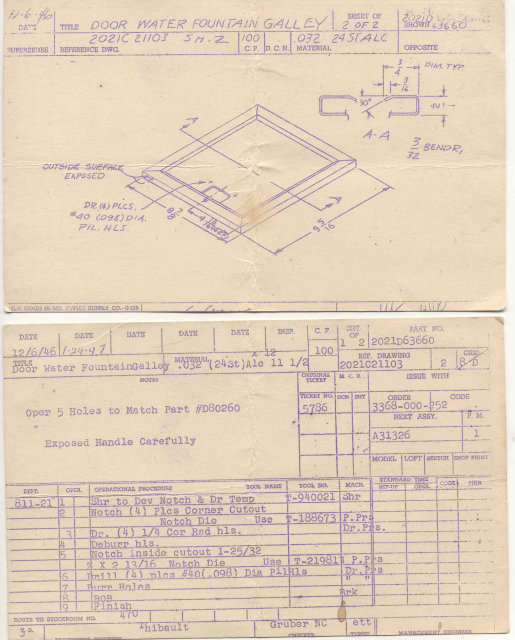 old vintage Water Fountain Schematic Card