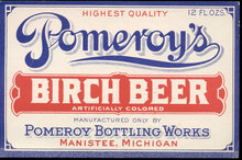 old vintage Pomeroy Birch Beer Label