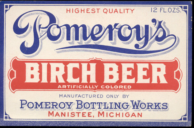 old vintage Pomeroy Birch Beer Label