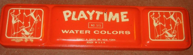 old vintage 1960s Playtime Paint Tin * Monkeys