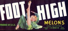 old vintage Sexy Pinup Foot High Melon Label