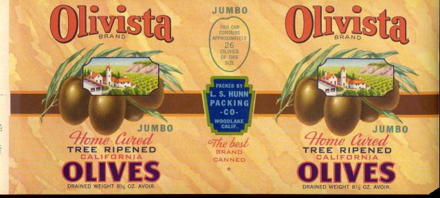old vintage Olivista Olive Label