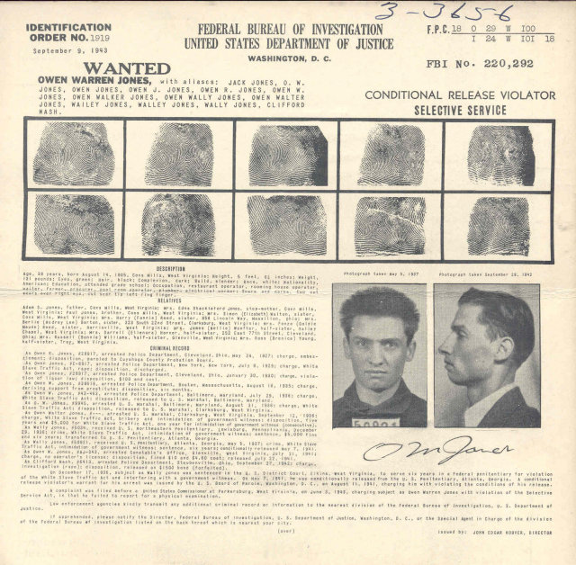 old vintage FBI WANTED POSTER * POLICE