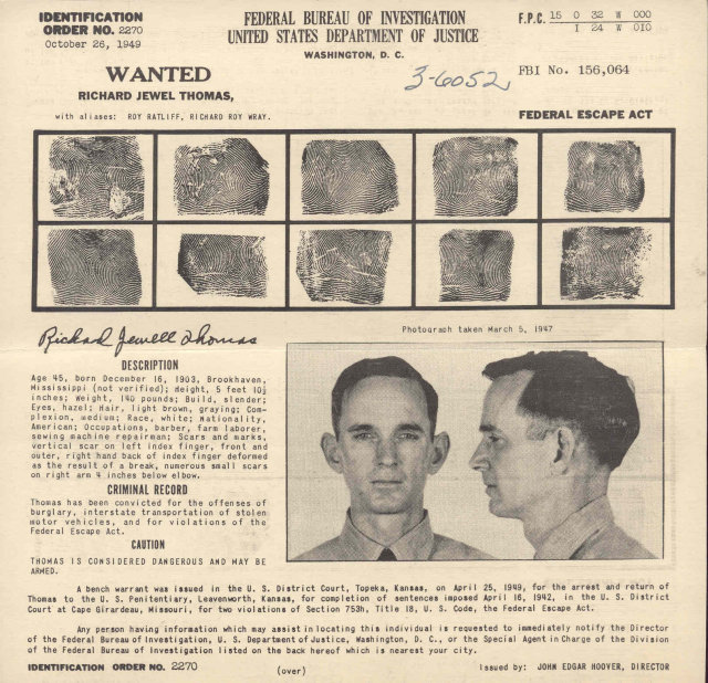 old vintage FBI WANTED POSTER * POLICE