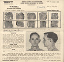 old vintage FBI WANTED POSTER * POLICE