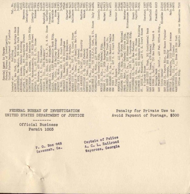 FBI Wanted Poster - George DeRoy Waller 1949