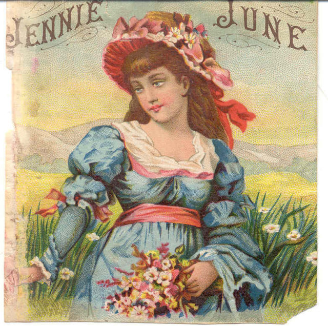 old vintage Jennie June ad Label