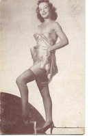 old vintage BW Burlesque Pinup Girl Card 2