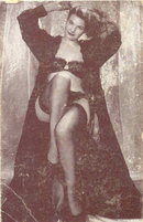 old vintage BW Burlesque Pinup Girl Card 3