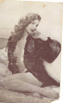 old vintage BW Burlesque Pinup Girl Card 4