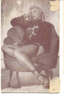 old vintage BW Burlesque Pinup Girl Card 5