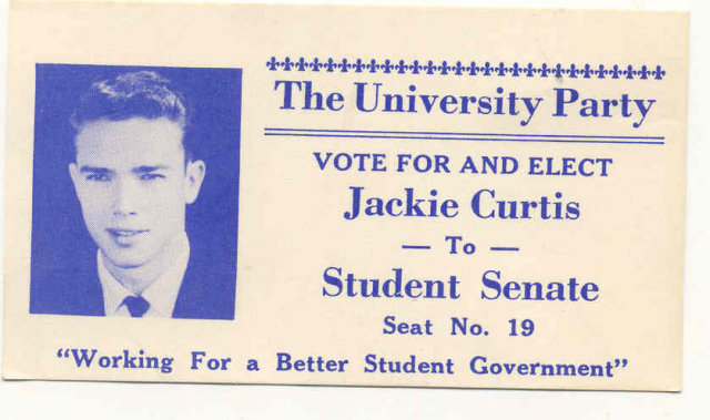 old vintage 1950s Student Seat Card * Jackie Curtis