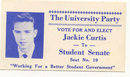 old vintage 1950s Student Seat Card * Jackie Curtis
