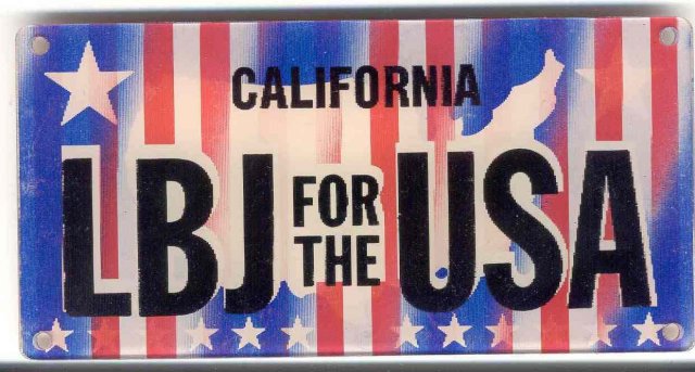 LBJ License Plate Topper 1964 Flasher
