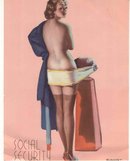 old vintage 1950s ELVGEN SEXY PINUP litho print
