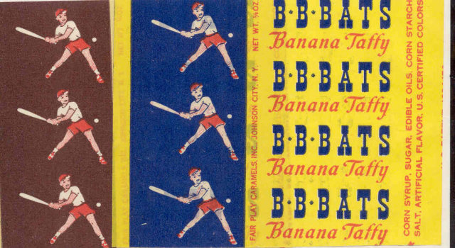 Old vintage 1950s 1960s B BATS Candy Wrappers