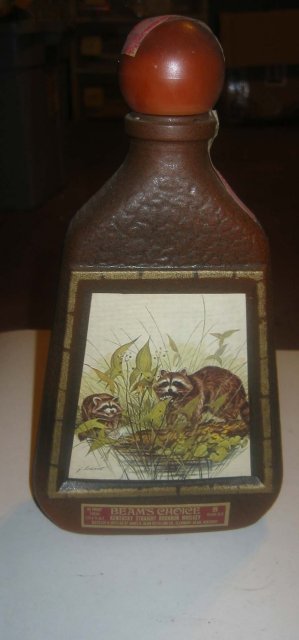 Jim Beam Racoon Whiskey bottle