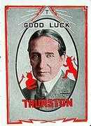 Old vintage 1920s Thurston the Magician Throw Out Devil Card