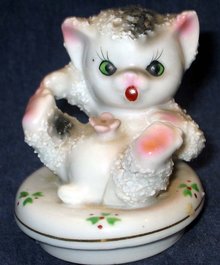 old vintage Kitten Jar Bottle Lid * Cat Meow JAPAN