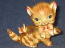 old vintage BOW TIE CAT STATUE figurine #150