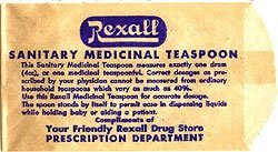 Rexall Sanitary Teaspoon Bags