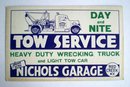 old vintage Red Creek NEW YORK Tow Truck sign