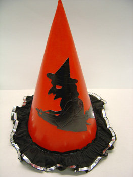 old vintage 1950's Halloween Flying Witch Hat