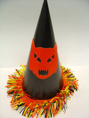 old vintage 1950's Halloween Orange Cat Hat