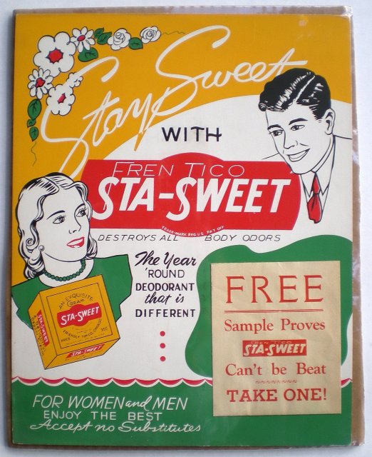 old vintage 1930 STA-SWEETAd Store dIsplay sign