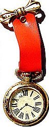 old vintage 1940S TOY WATCH PIN * GOLD RIBBON