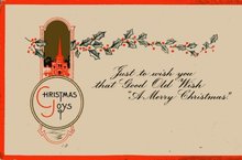 Embossed Seasons Greetings Post Card * Posted written on