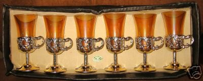 Italian Amber Cordial Glasses