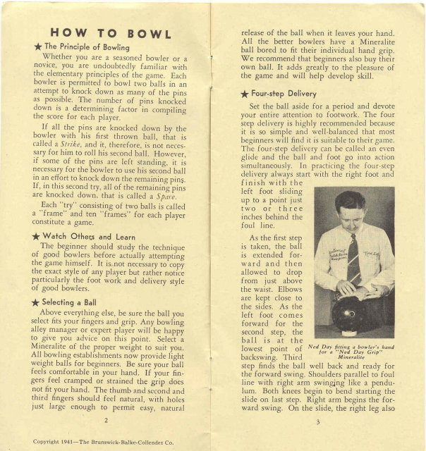 old vintage 1941 HOW TO BOWL instruction booklet