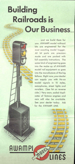 old vintage AWAMPI RR MODEL LINES ad flyer